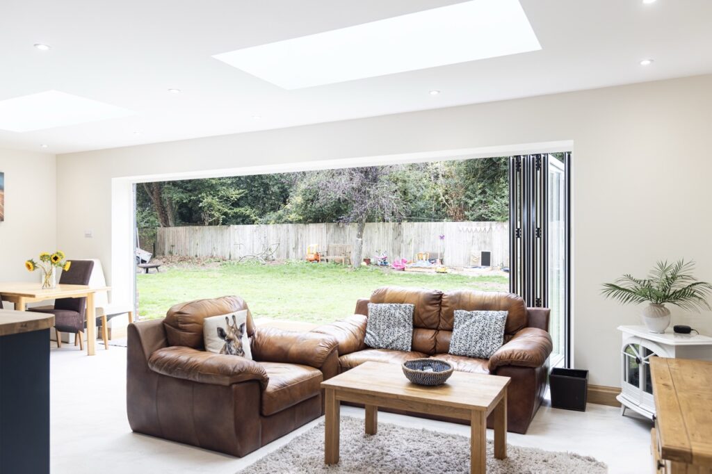 interior extension with bifold doors