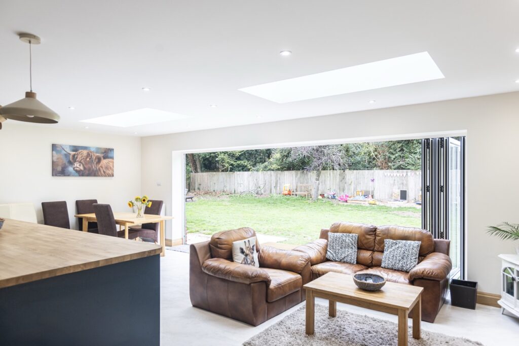 interior extension with bifolds