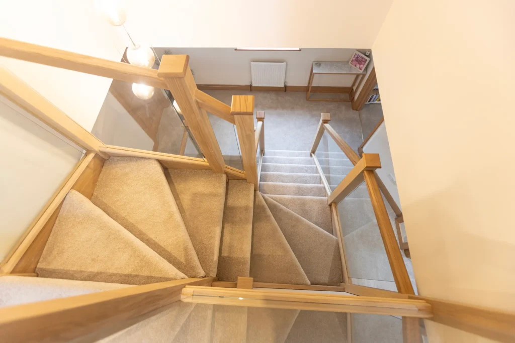 natural wooden staircase