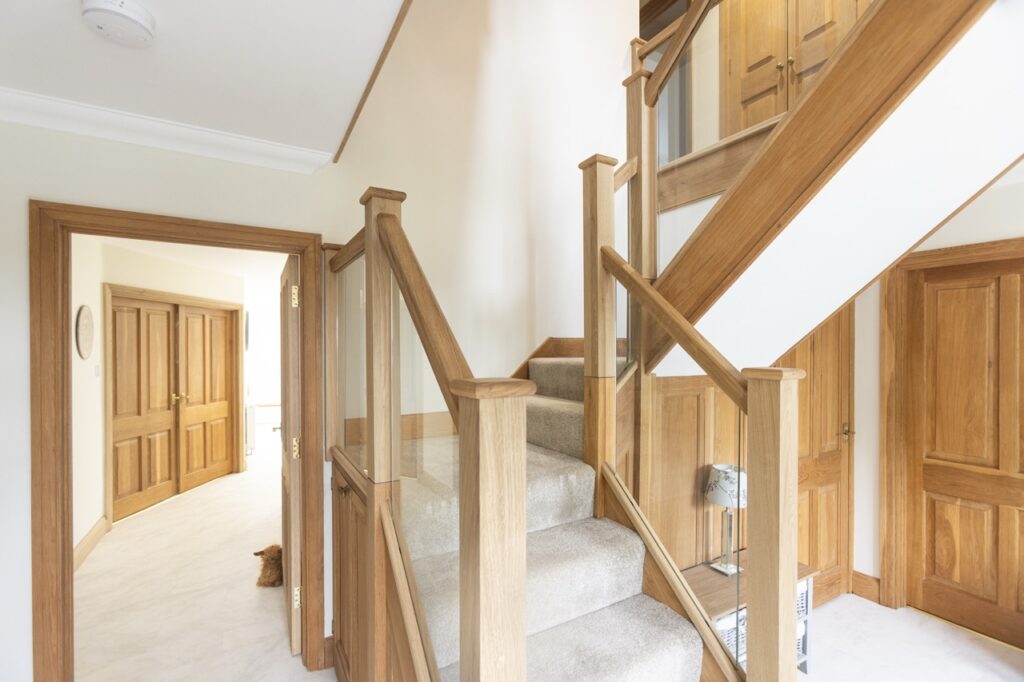light wooden staircase