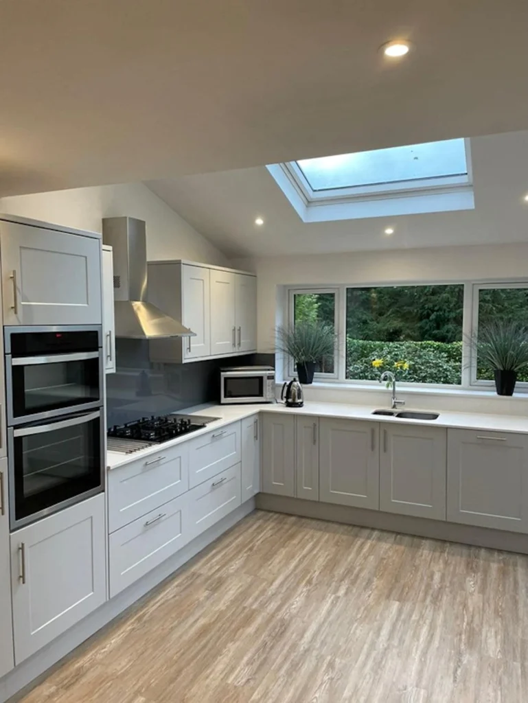 pitched roof house extension interior