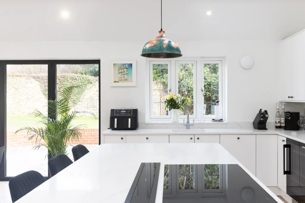 black and white kitchen