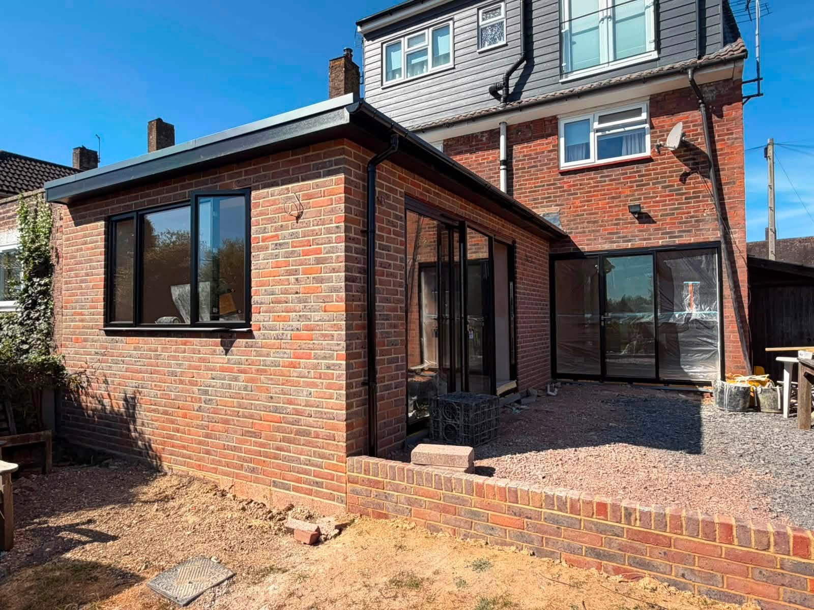 house extension build in progress